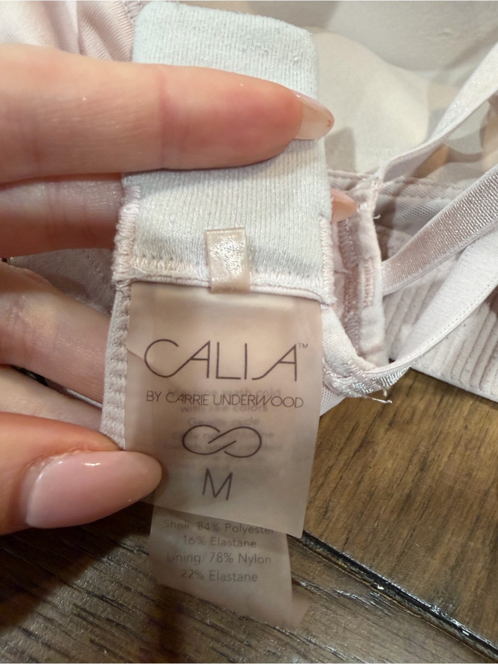 CALIA by Carrie Underwood Pale Pink Strappy Wireless Sports Bralette - Picture 6 of 6
